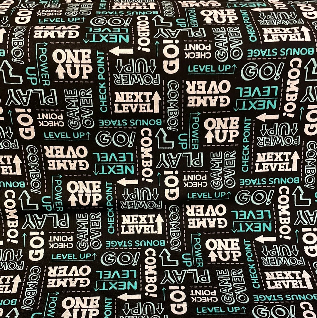 Gamer On -Level Up Fabric