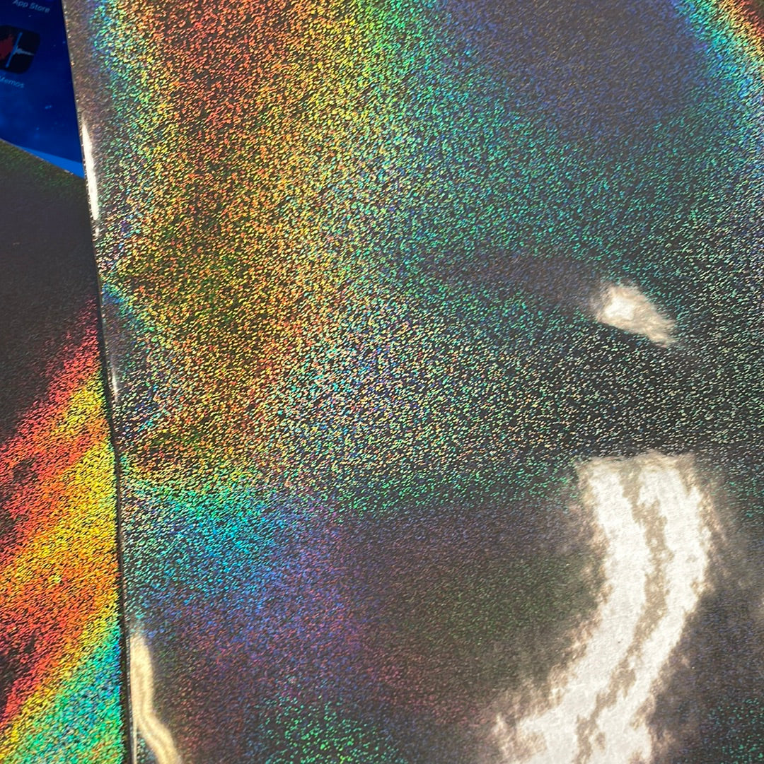 Faux Leather Smooth Holographic Glitter - Gold