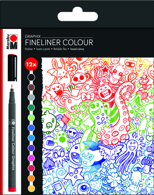 Marabu Color Graphix FineLiner 12PK Doodle Supreme