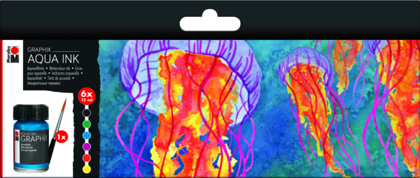 Marabu Aqua Ink Graphix 6 PC MC FLOATY Starter Kit