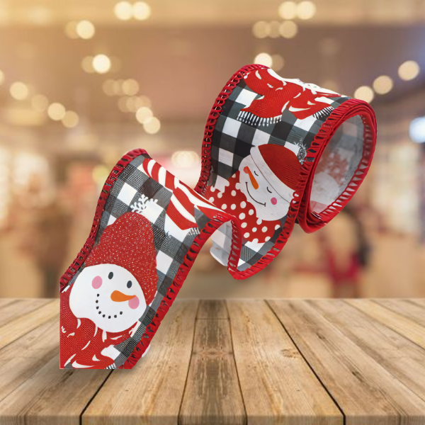 Snowman Wired Ribbon 50MM