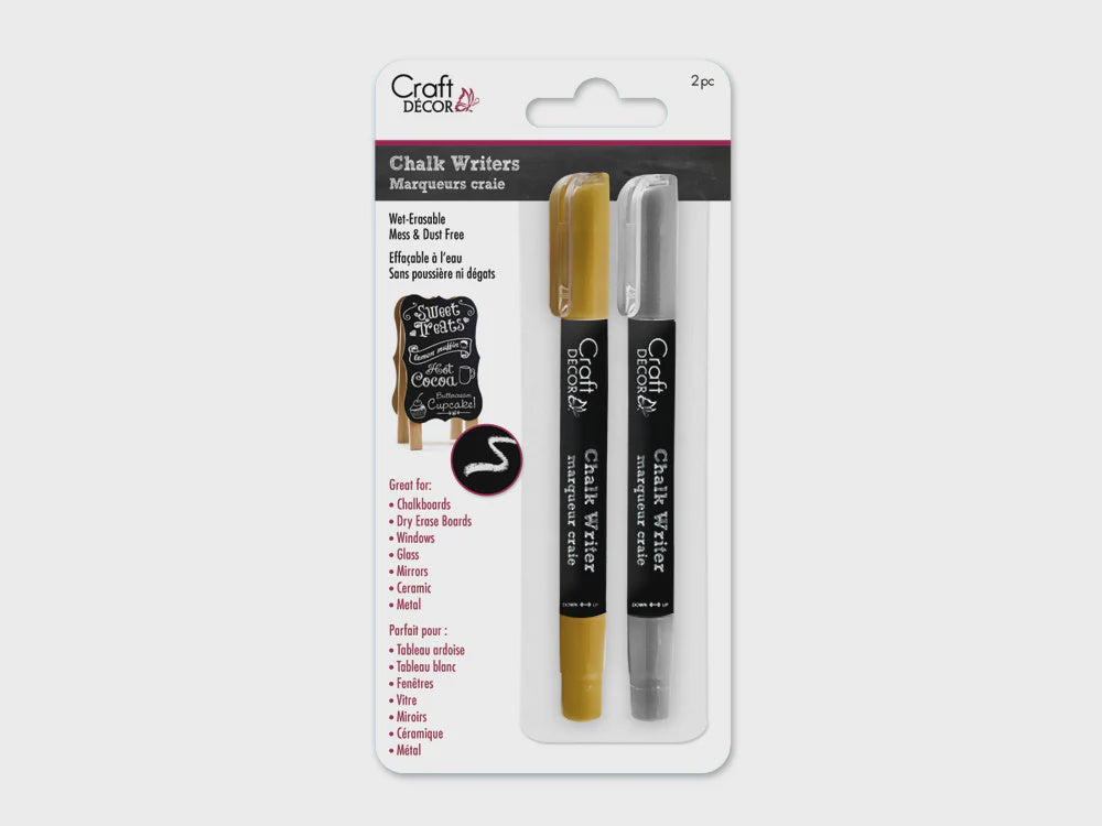 Chalk Writers 2 PK  Gold/ Silver