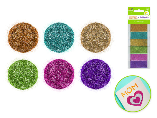 12g Twinkle-Town Glitter Pouches (6ea x 2g) - Glam