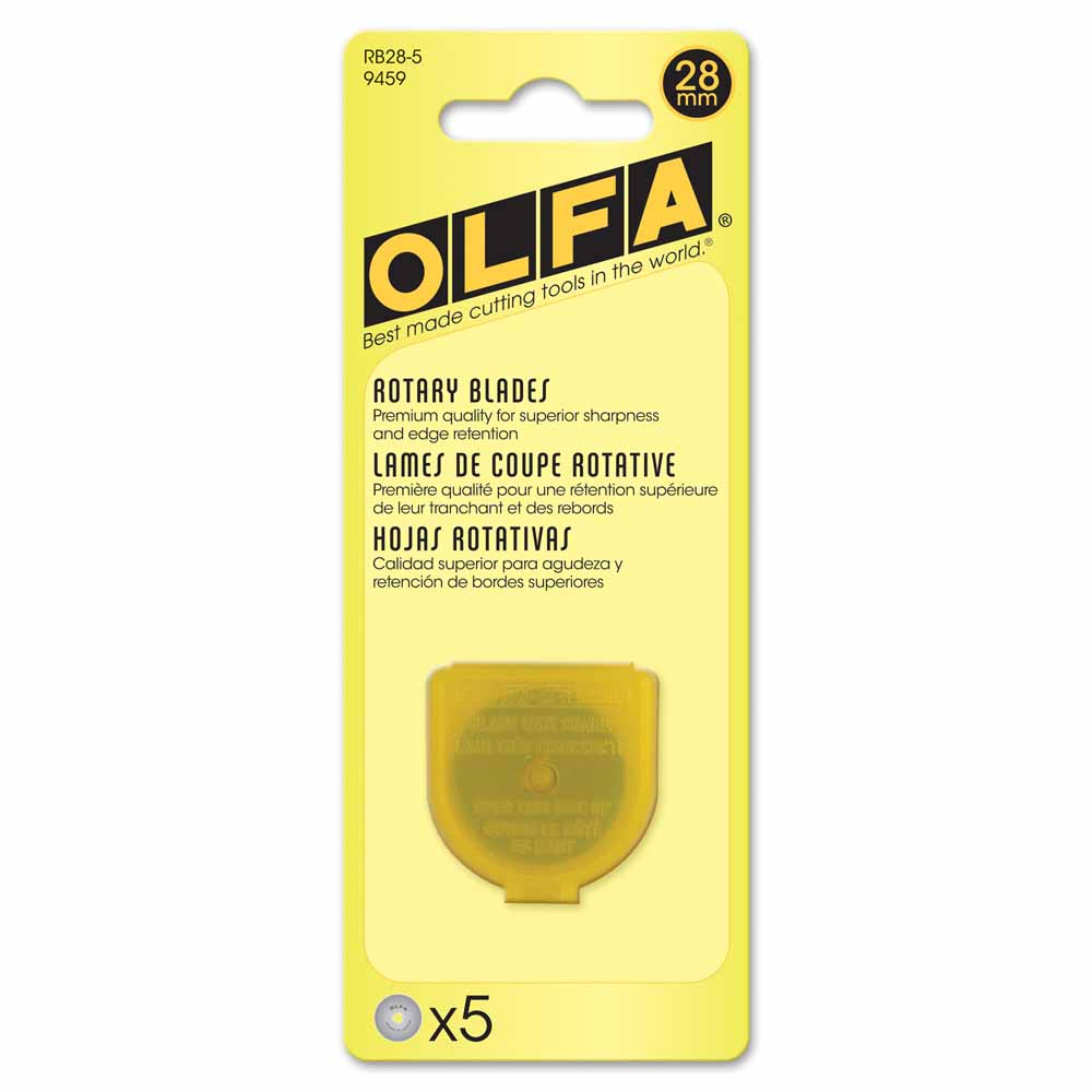 OLFA RB28-5 - 28mm Tungsten Tool Steel Rotary Blades - 5 pcs