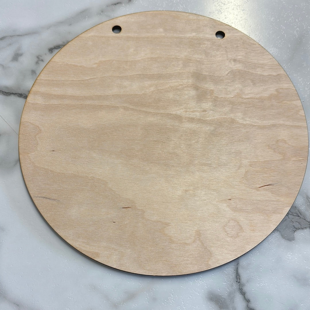 12”  Birch Round W/ Holes