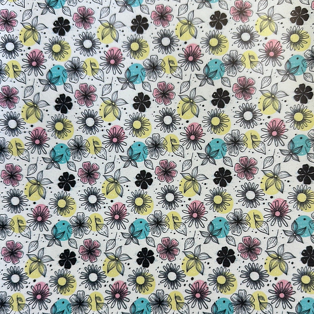 Small Floral Faux Leather