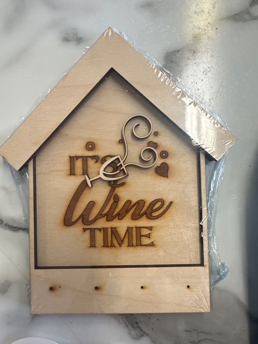 It's Wine Time Key Holder DIY