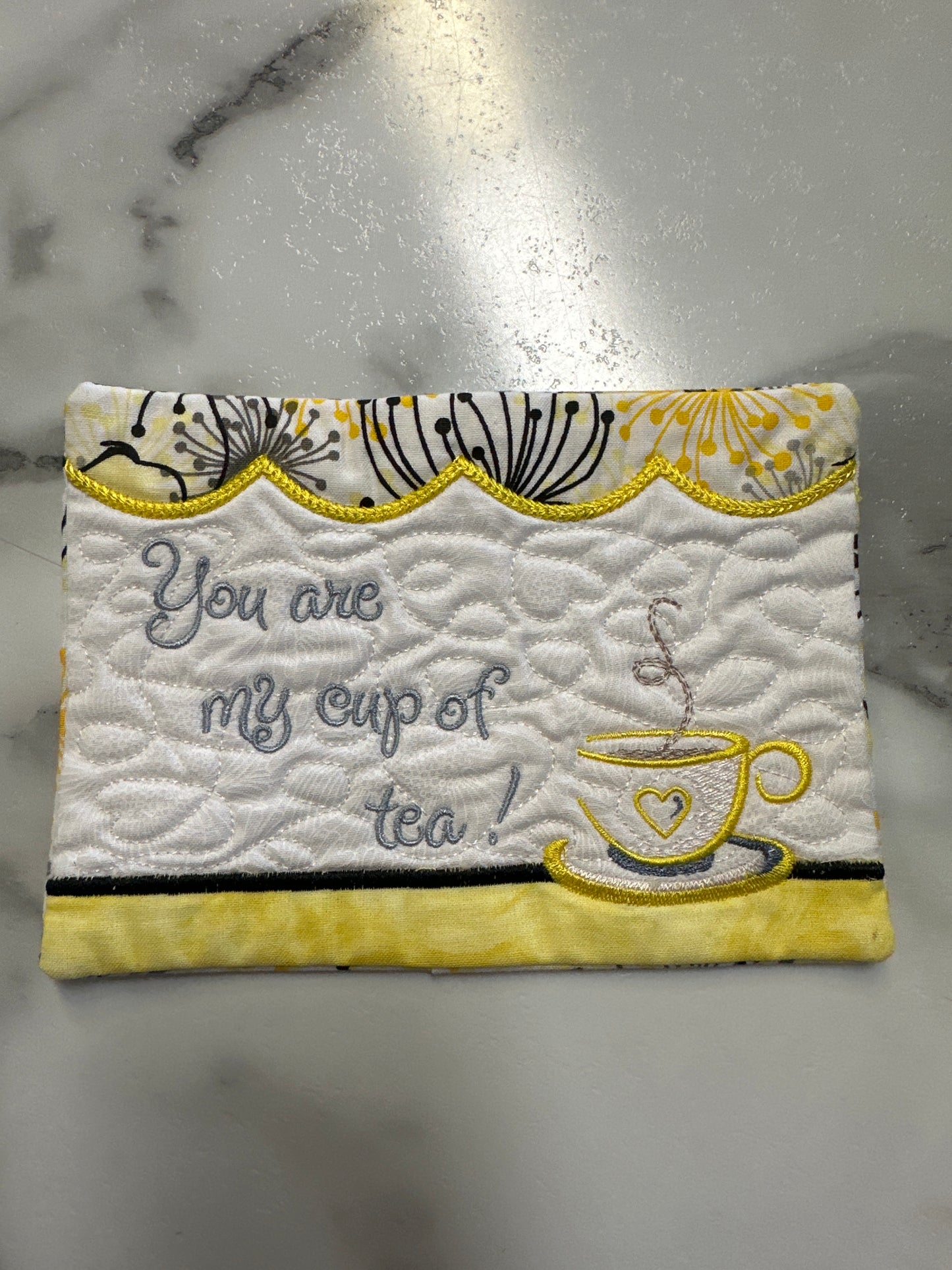 Embroidered Mug Rug Coaster   Assorted