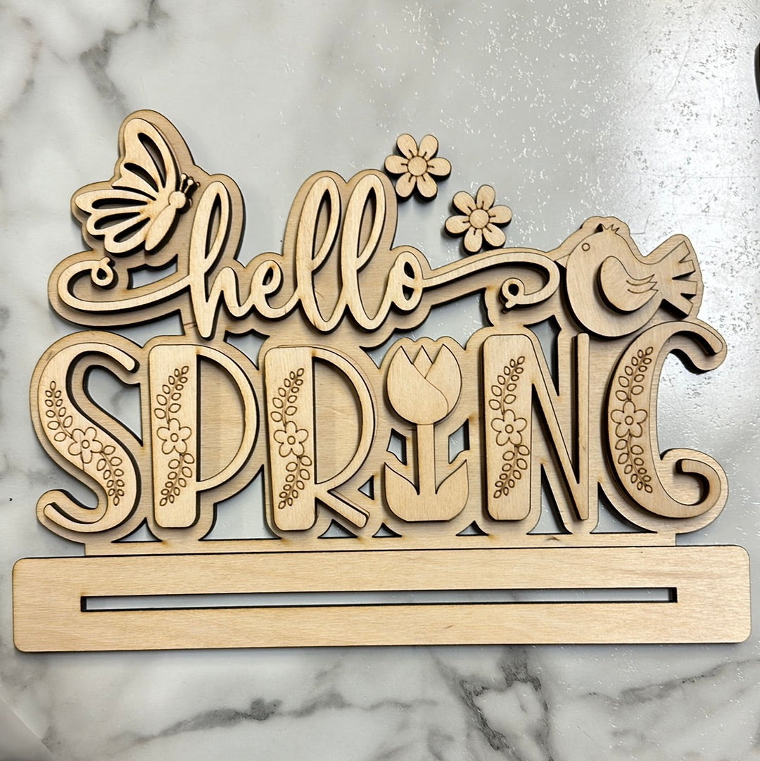 Hello Spring Wood Sign DIY