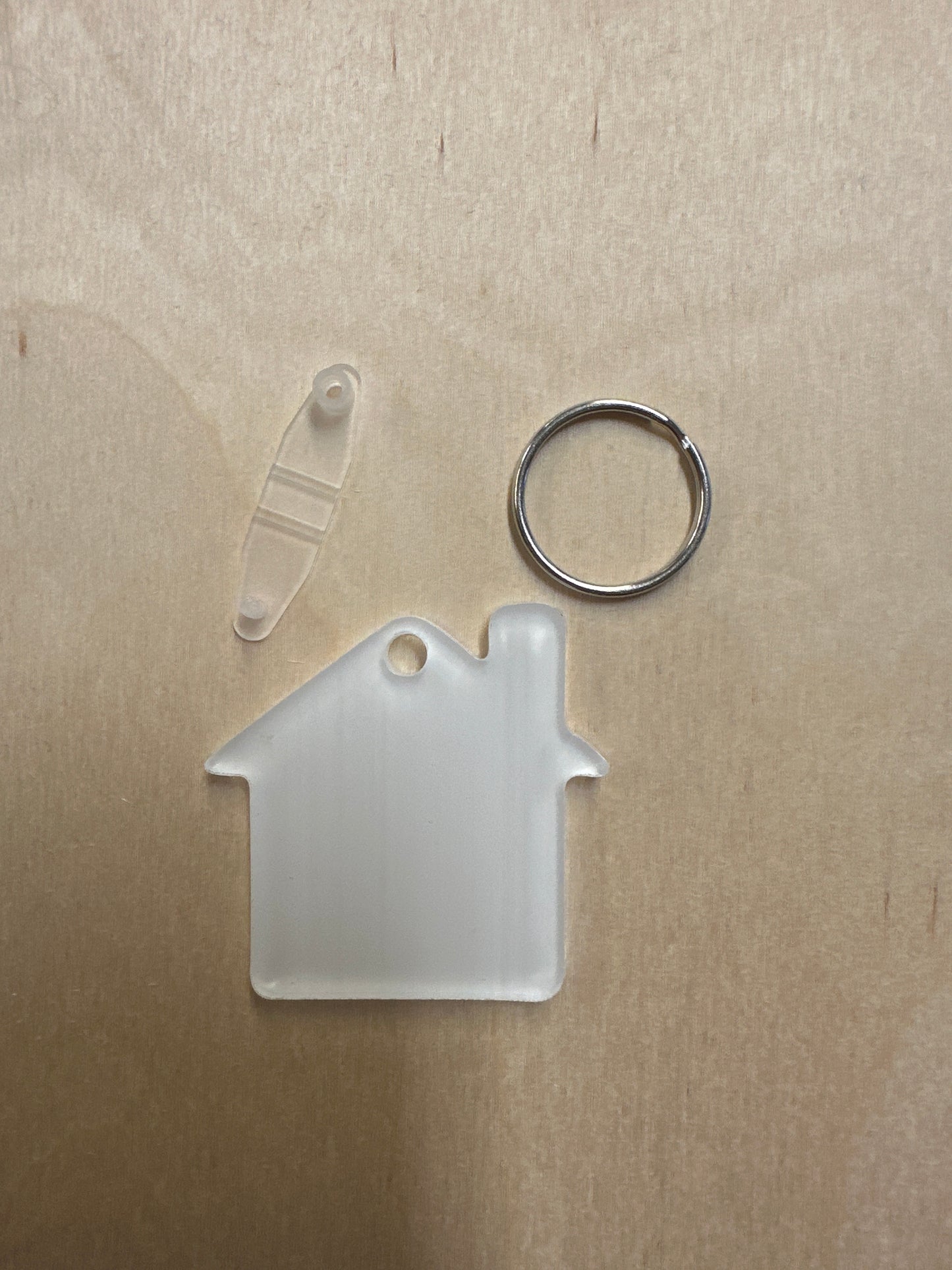 White Acrylic House KeyRing Sublimation