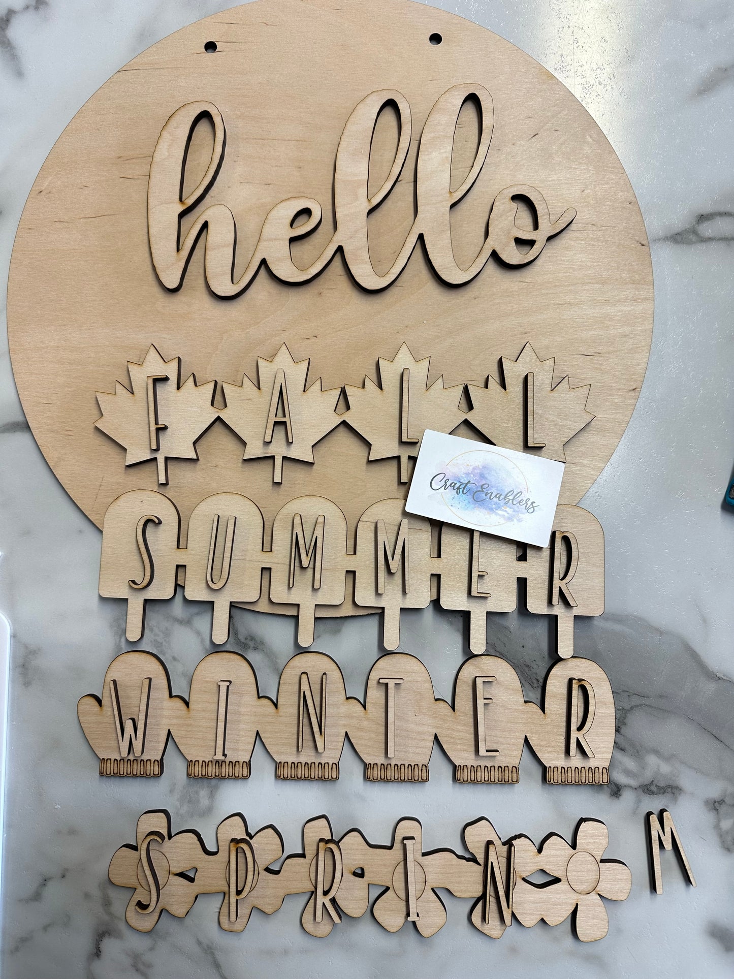 DIY Four seasons interchangeable sign 16”