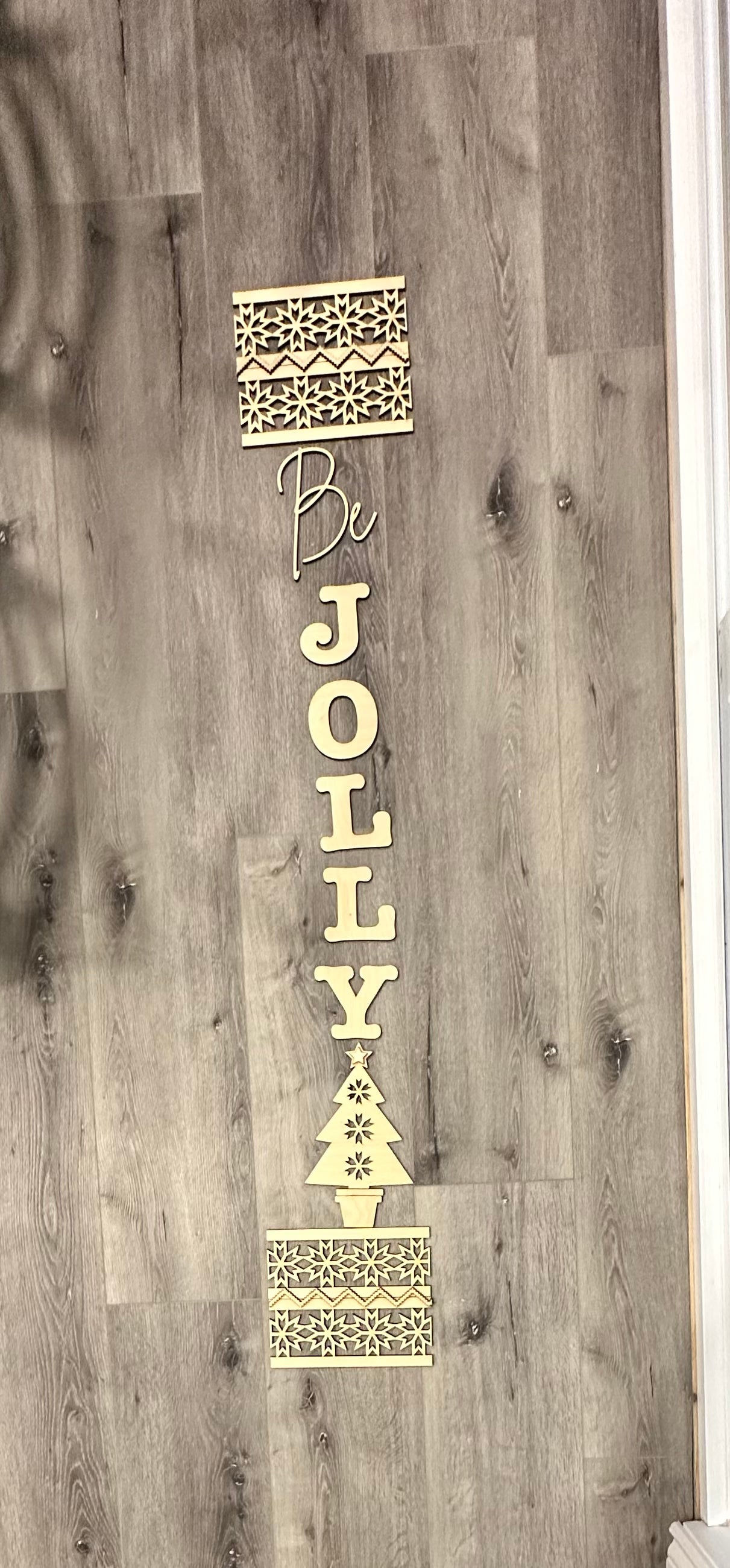 Be Jolly Knit Wood Sign DIY Porch Leaner