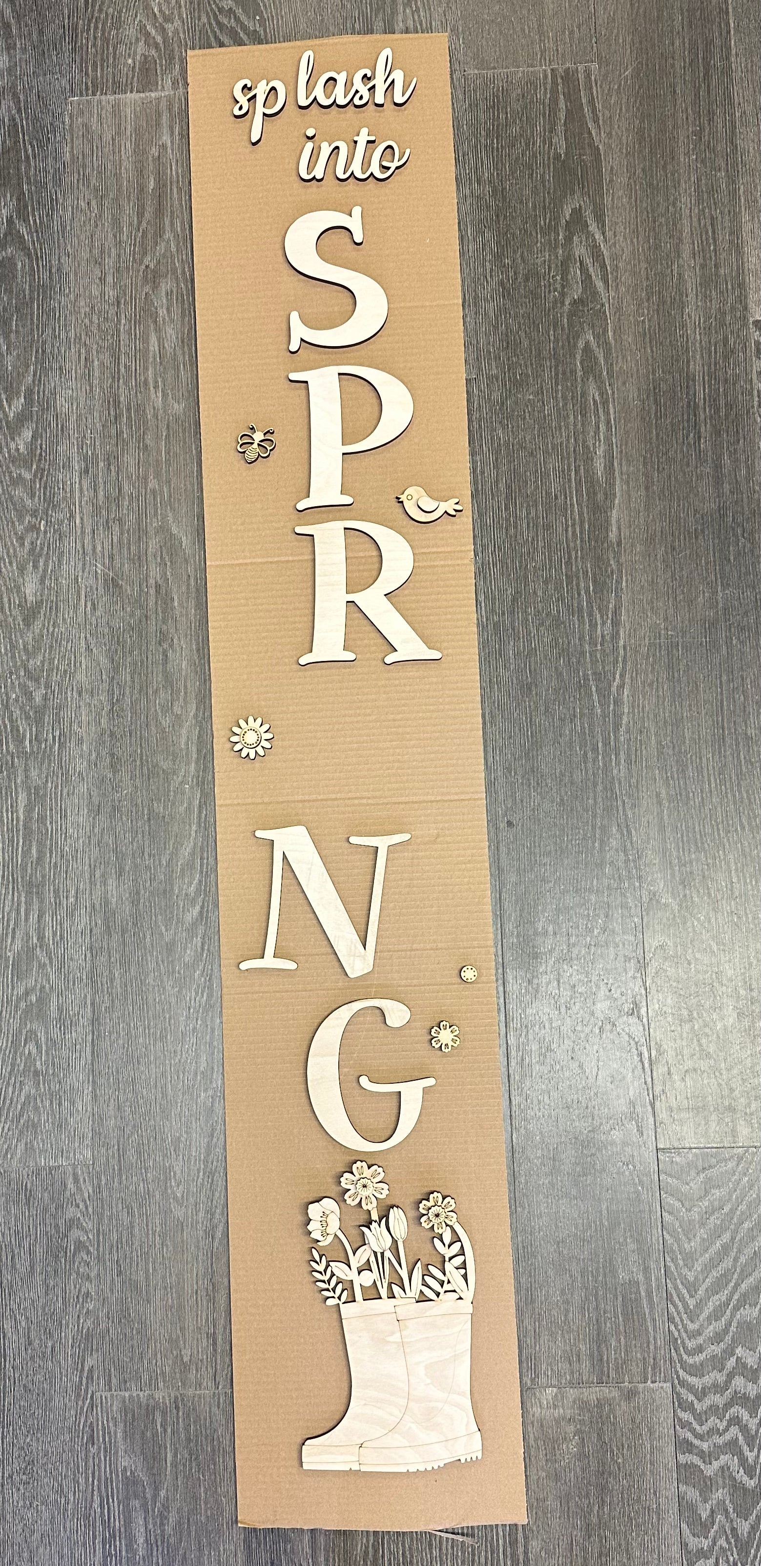 Splash Into Spring Wood Sign DIY Porch Leaner – Craft Enablers
