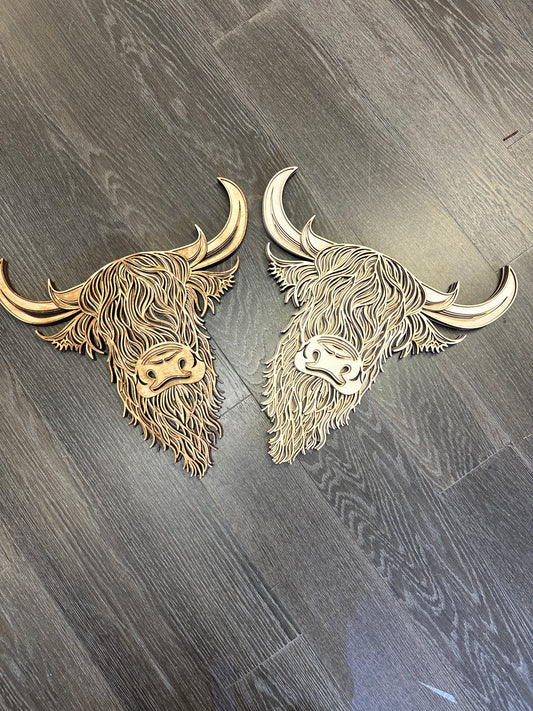Highland cow layered Wood sign DIY