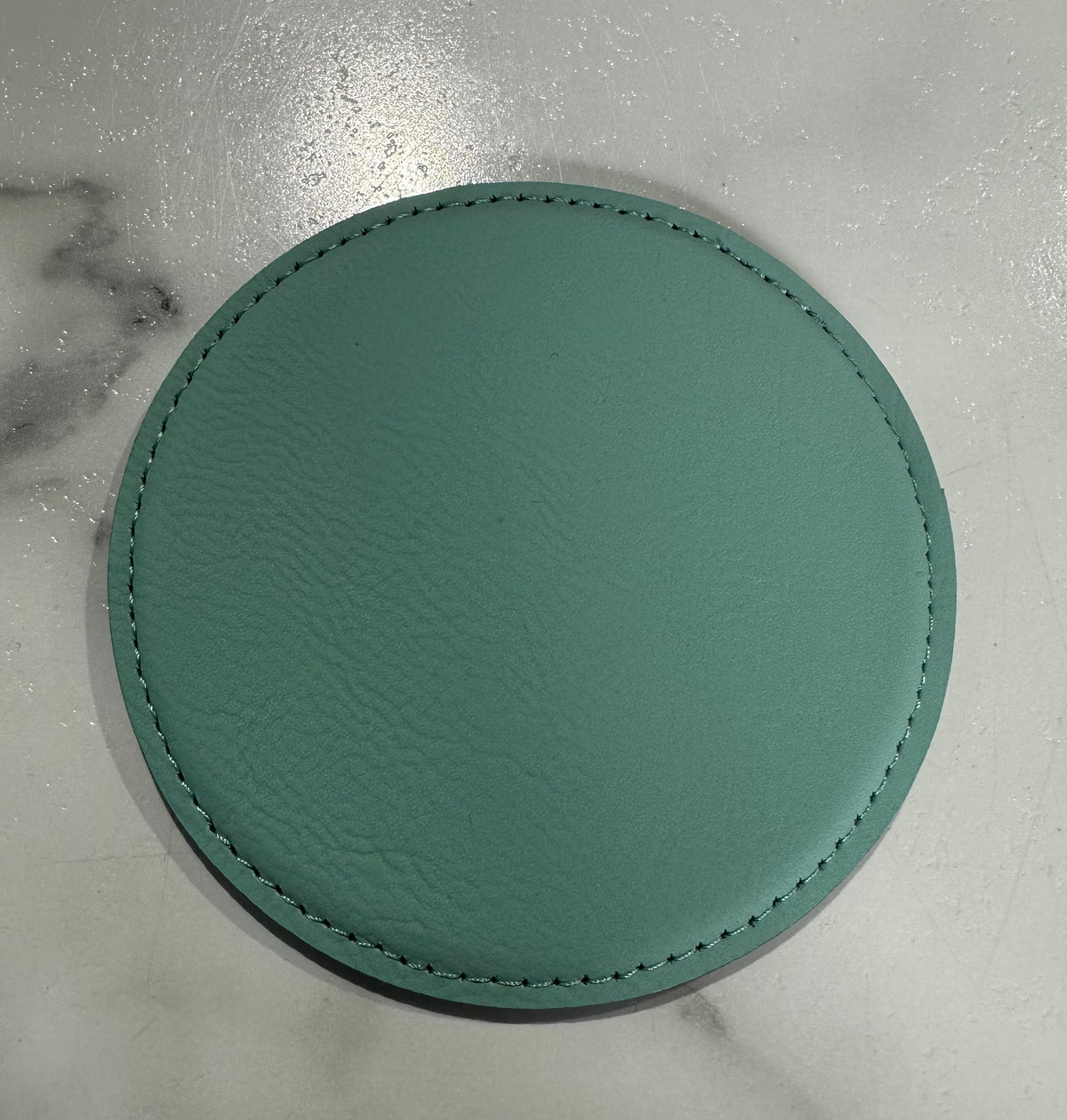 4" Round Leatherette Coaster for Engraving
