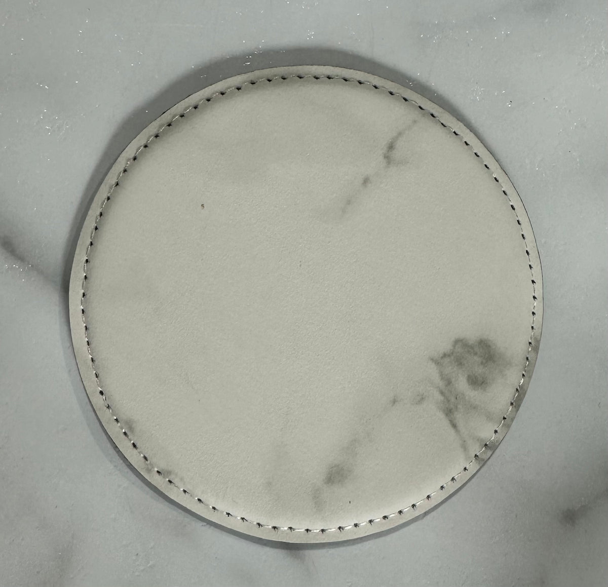 4" Round Leatherette Coaster for Engraving