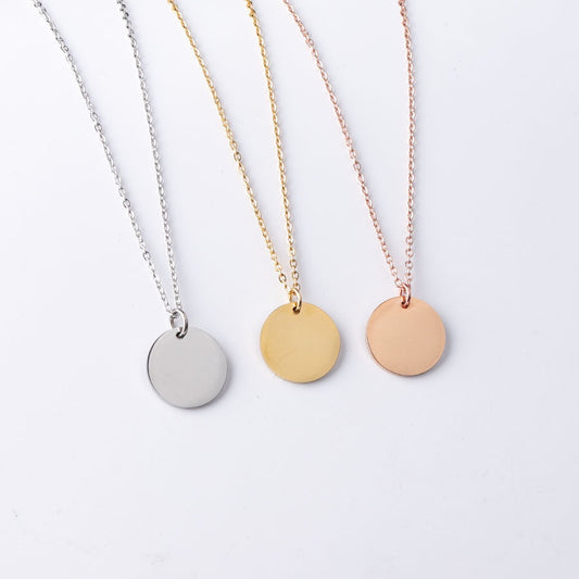 SS Gold Plated 15MM Polished Necklace