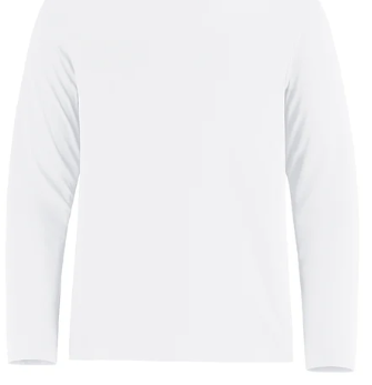 WHITE Performance Long Sleeve Crewneck T-Shirt