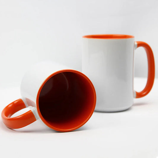 Colored Handle 15 OZ Coffee Mugs for sub  *PICKUP ONLY*