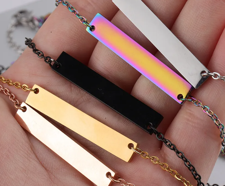 Bar Pendant Necklace 304 Stainless Steel