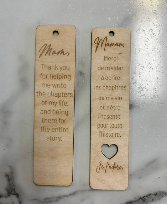Wood Bookmark   - Mothers