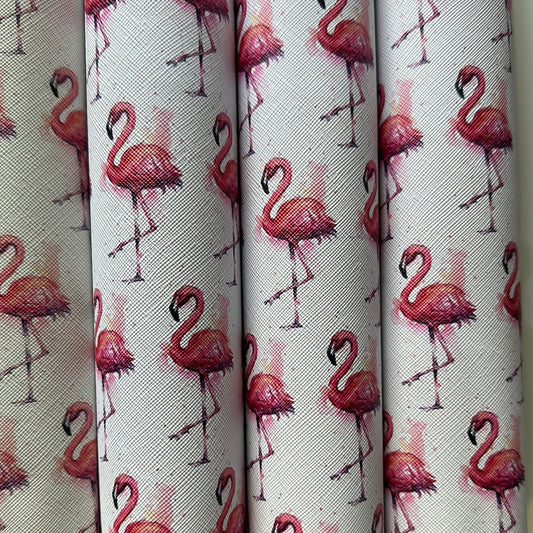 Faux Leather  Flamingo