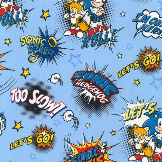 Sonic The Hedgehog Quilting Cotton 45" YD