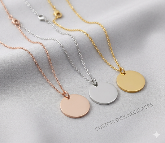 20mm Round Disc  Necklace SS