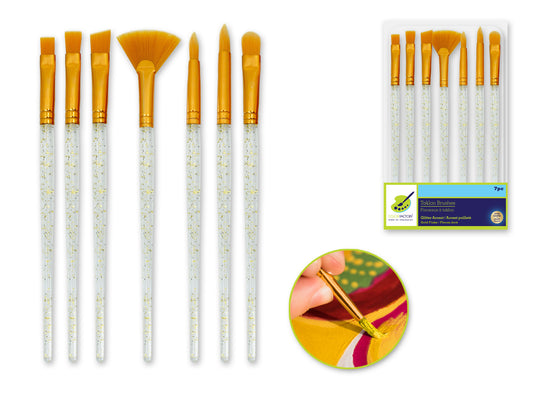 Taklon Brushes w Glitter Accent 7 PC