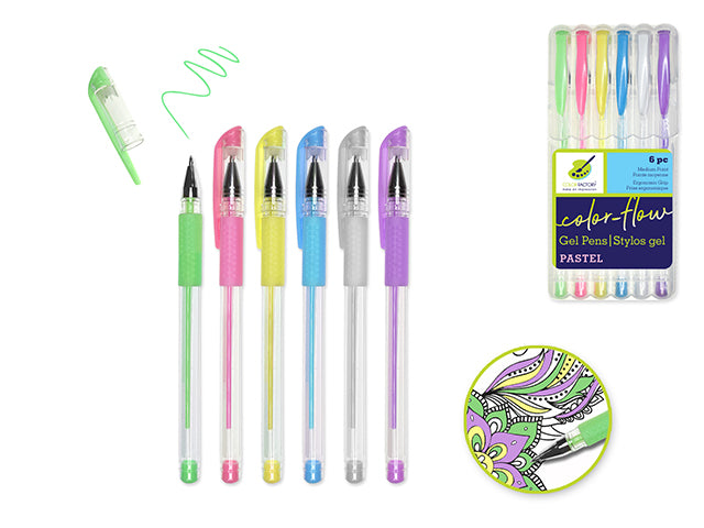 Color Flow Gel Pens- Pastels   6PK