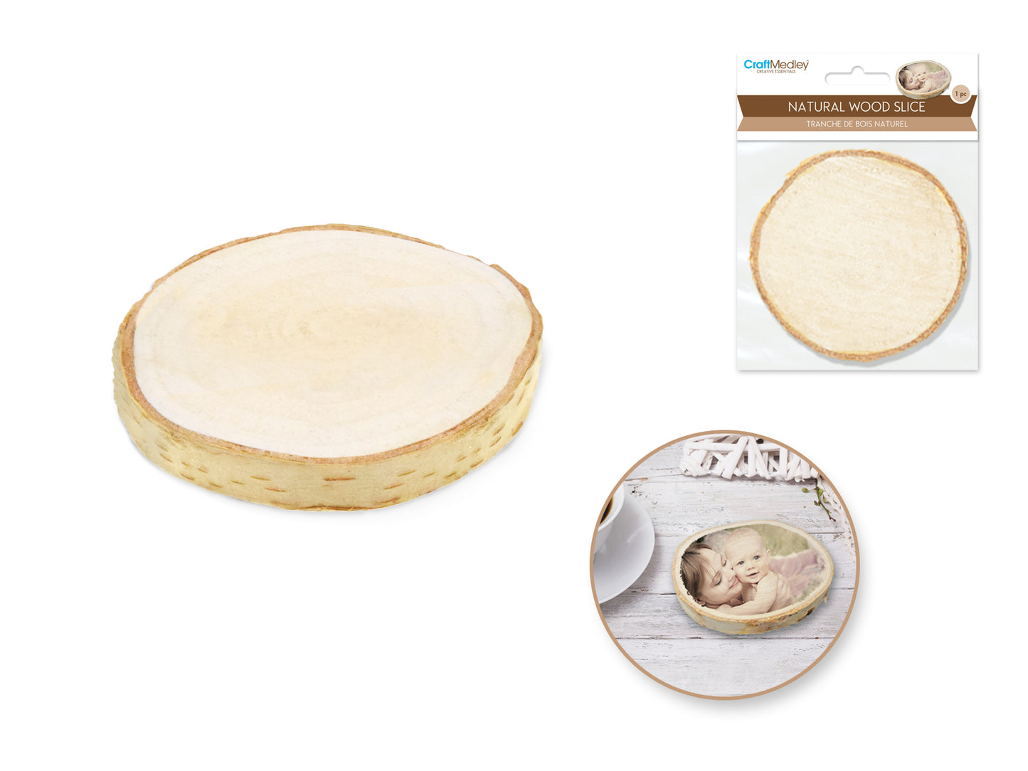 Natural Birch Slice 9CM