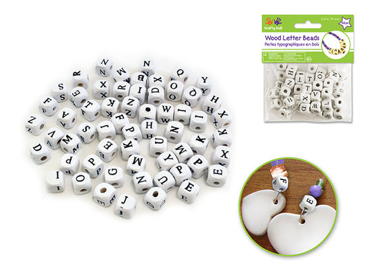 10mm Letter Beads 60/pk White