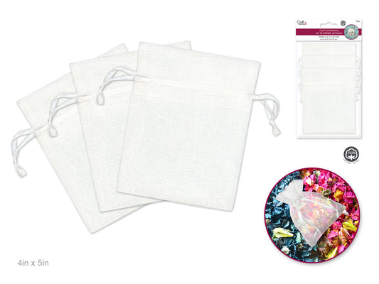 Mesh Cotton Goody Bag- 4 x 5 inch with string (3 pack)