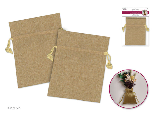 Polyester Goody Bag- 4 x 5 inch with string (2 pack)