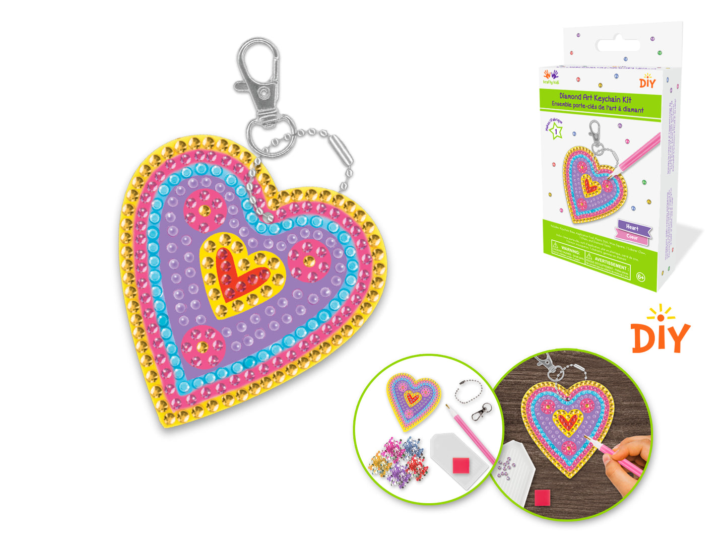 Diamond Painting DIY Keychain Kit - Heart