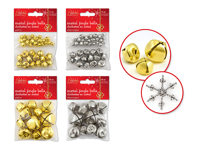 Jingle Bells Gold  - Assorted Sizes and Colours