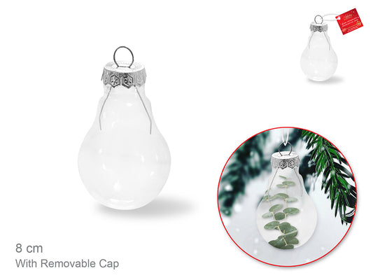 Light Bulb shape glass ornament 8CM