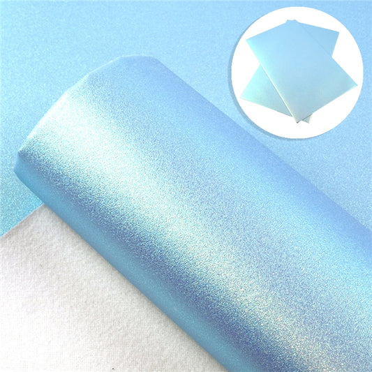 Iridescent Pearl Faux Leather - Light Blue