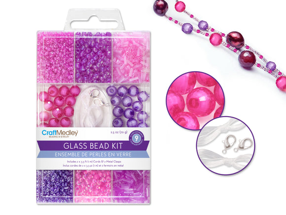 Glass Bead Kit  Pink/purple