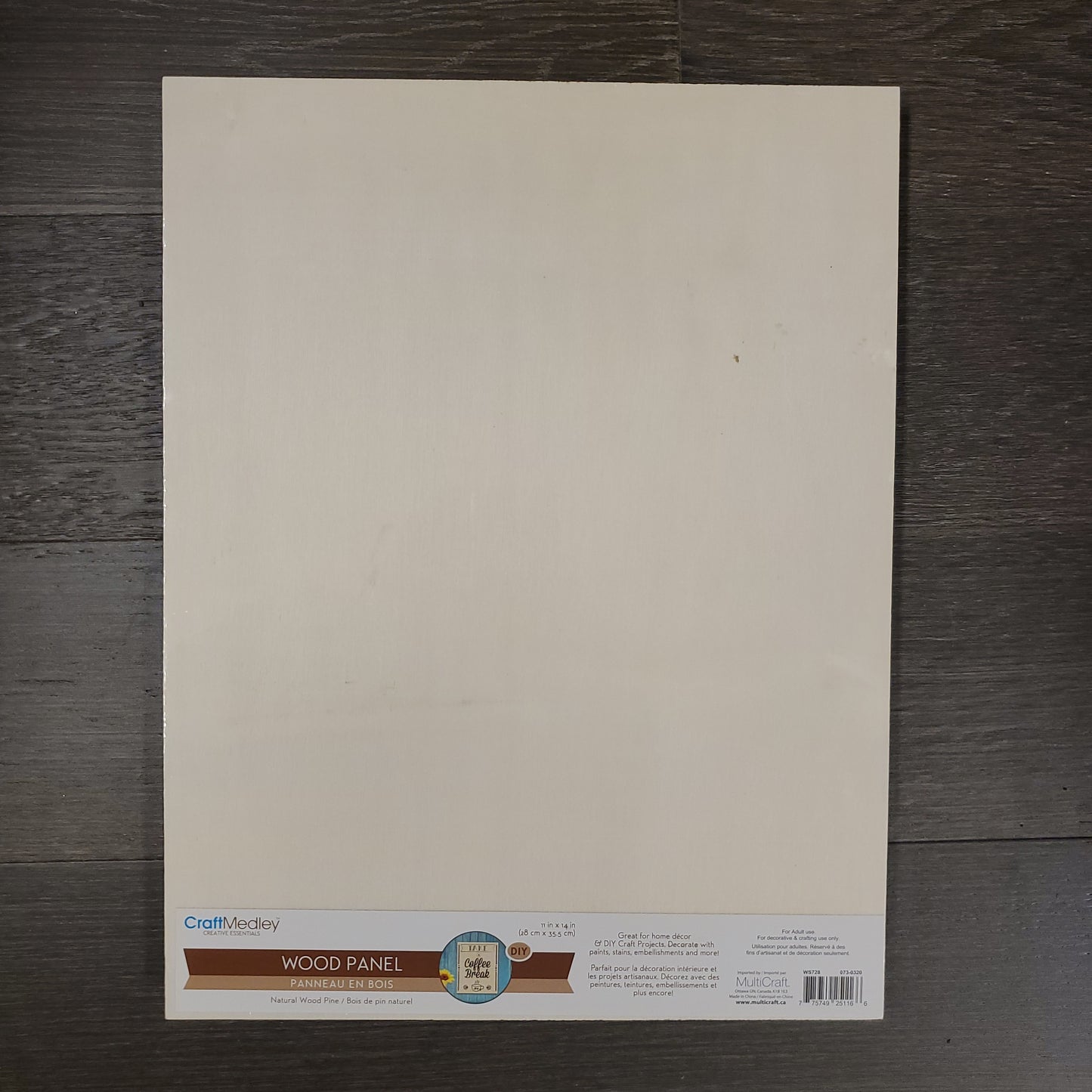 11 x 14” DIY Wood Panel Natural 3/4" Deep