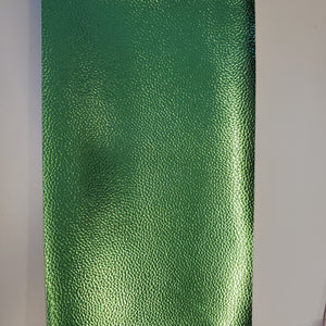 Green Metallic Litchi Faux leather
