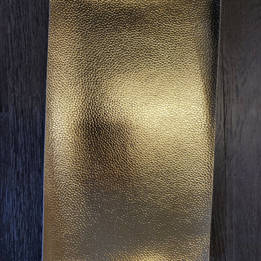 Gold Metallic Litchi Faux leather