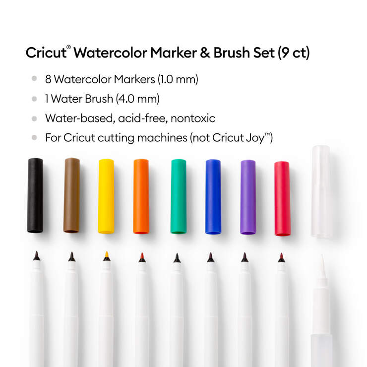 Cricut Watercolor Marker & Brush Set (9 ct)