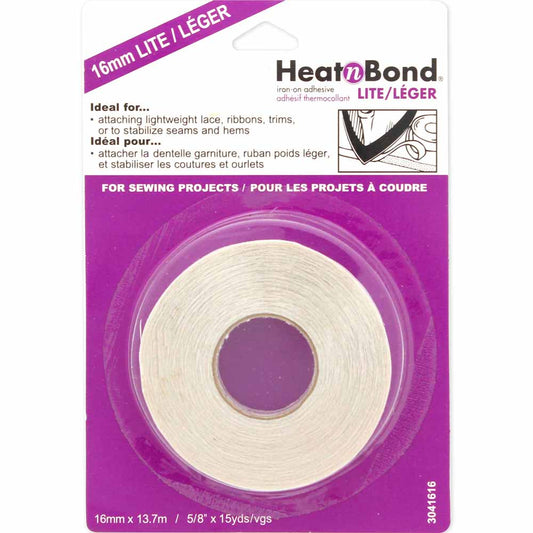 HEATNBOND Lite Iron-On Adhesive Tape - 16mm x 13.7m (5/8″ x 15yds)