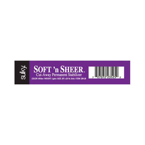 SULKY Cut-Away Soft 'n Sheer - White - by the Yard