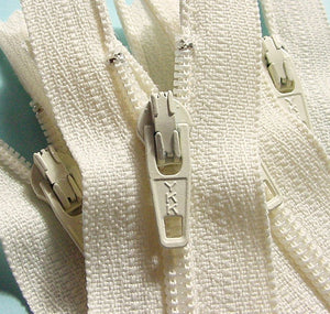 YKK Brand Zippers   #3 Nylon Skirt and Dress Zippers  14 " - Silky White - 571