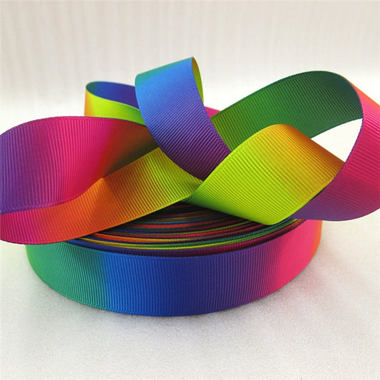 1" Dbl Sided Rainbow Gradient Ribbon