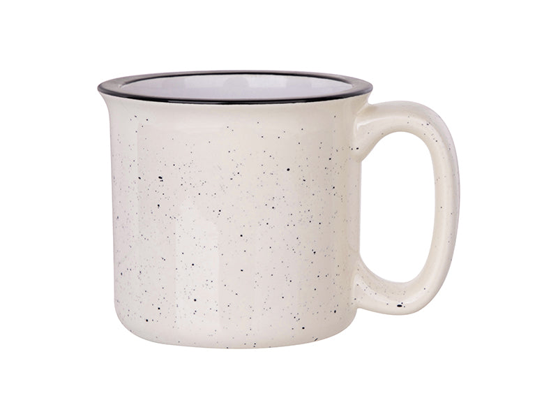 13 Oz Ceramic Enamel Mugs - Beige - INSTORE ONLY