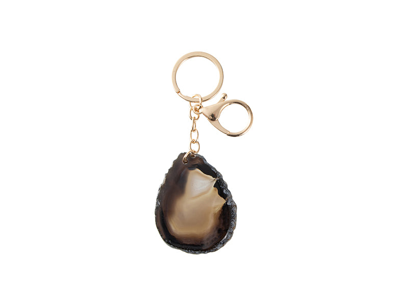 Engraving agate keyring - Black