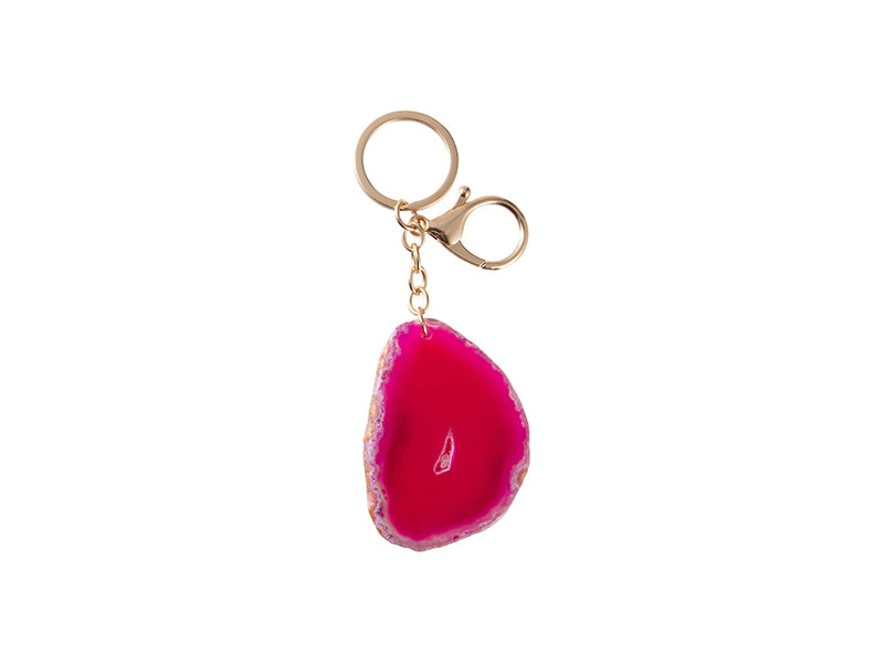Engraving agate keyring - Rose Red